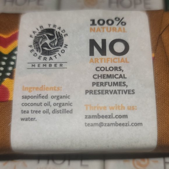 Lot of 5 - ZAMBEEZI 100% Natural - Free Trade - Tea Tree Soap 2.6 oz Bars - Picture 3 of 3